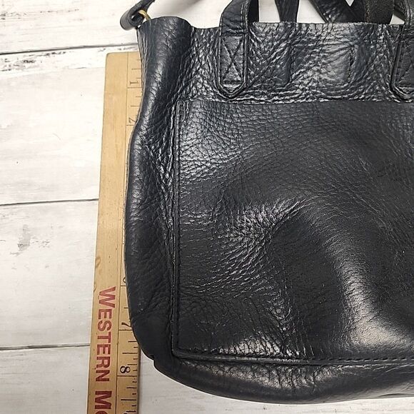 Madewell Transport Black Leather Small Tote Bag Handle and Crossbody Straps - Picture 6 of 10